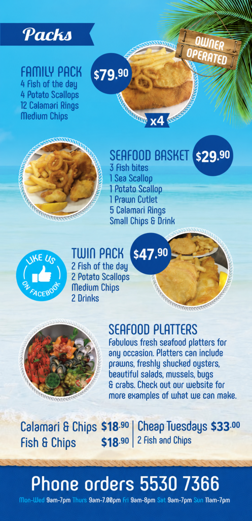 Fresh Coral Seafoods Updated Menu Website